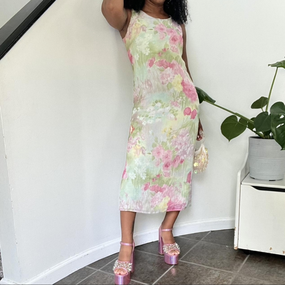 SOLD Vintage 90s STUDIO I Floral Dress